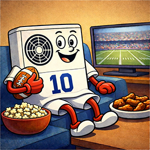 Cartoon: Heat pump watching football