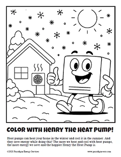 Henry the Heat Pump coloring book pages